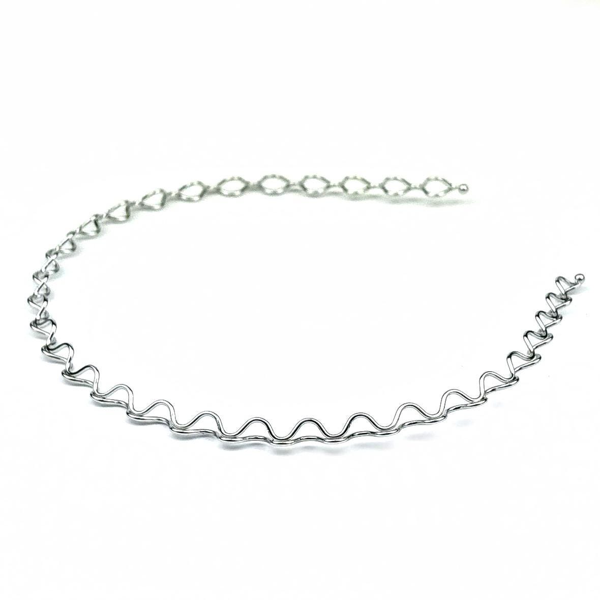 Lot de 3 serres tête fin métal petite ondulation, doré, argenté, noir