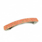 Barrette Cheveux Paillettes Glitter Saumon 8,5cm Métal Incurvée