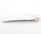 Pince à cheveux paillettes 8cm - nacré blanc