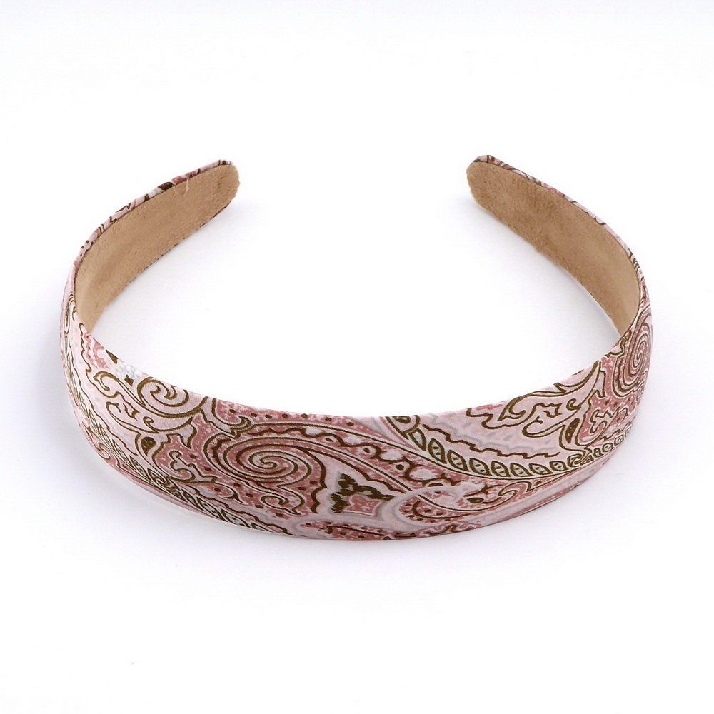 Serre tête satin  imprimé cachemire