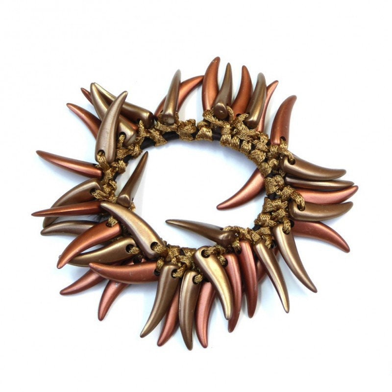 Élastique Cheveux Perles Corne - Bracelet 2-en-1 - marron