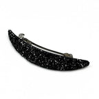 Barrette cheveux ovale à paillettes, noir