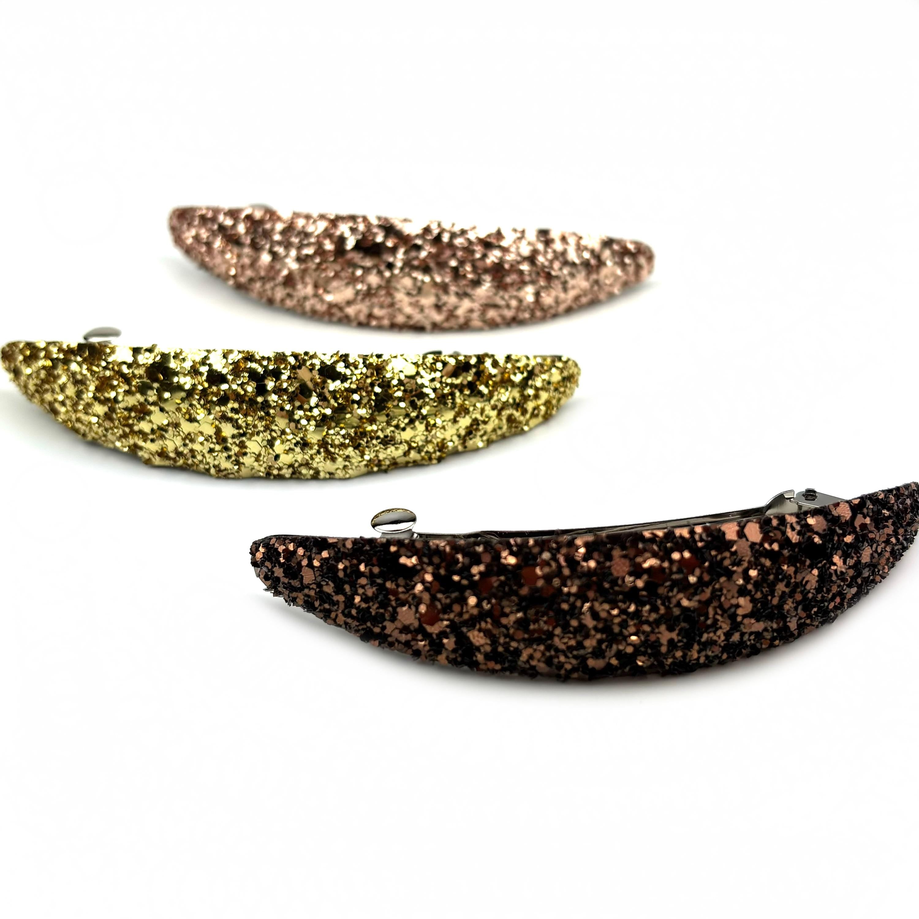 Barrette cheveux ovale à paillettes