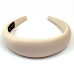 Serre tête cheveux satin large - poudré