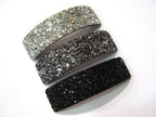 Barrette cheveux paillettes incurvée - Élégance argentée