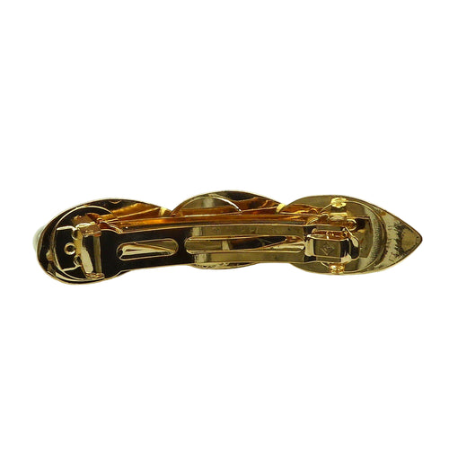 Barrette cheveux feuilles et perles 10,5cm