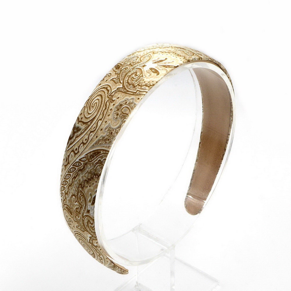 Serre tête satin  imprimé cachemire