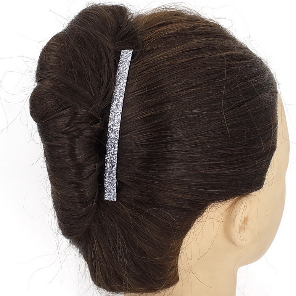 Barrette cheveux paillettes fines longue 10cm