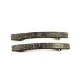 Barrettes cheveux fines paillette 7cm Marron - Lot de 2