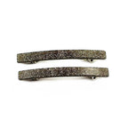 Barrettes cheveux fines paillette 7cm Marron - Lot de 2