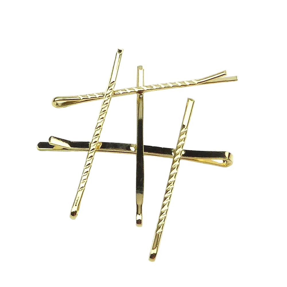 Pince Cheveux Quadrillage Doré 5cm - Accessoire Coiffure Fantaisie