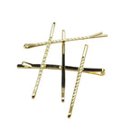 Pince Cheveux Quadrillage Doré 5cm - Accessoire Coiffure Fantaisie