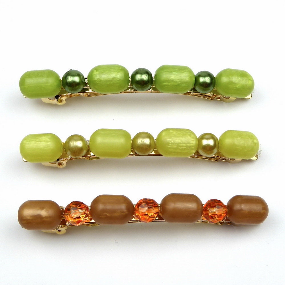 Barrette cheveux perles 8cm