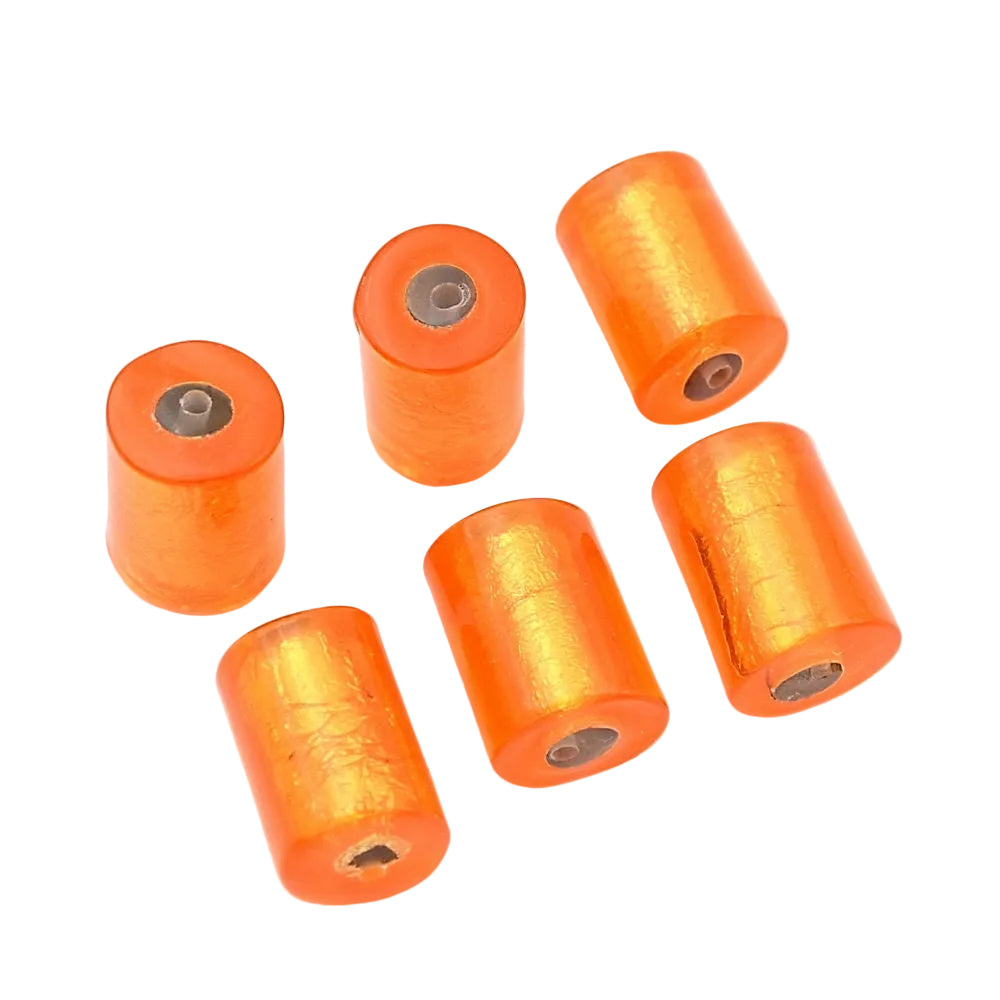 Lot de 10 perles cylindriques en polyrésine