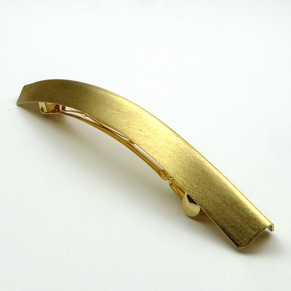 Grande barrette cheveux en métal brossé