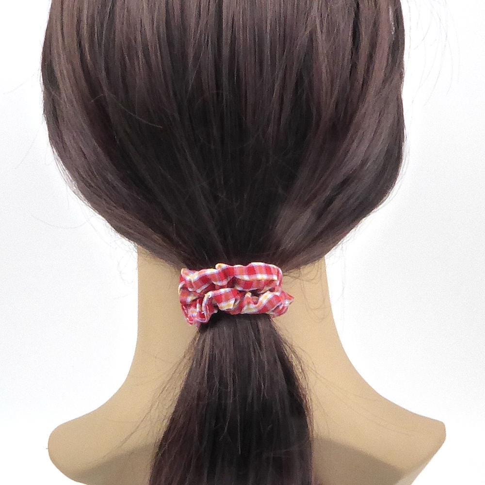 Lot de 2 élastiques chouchou cheveux motif carreaux