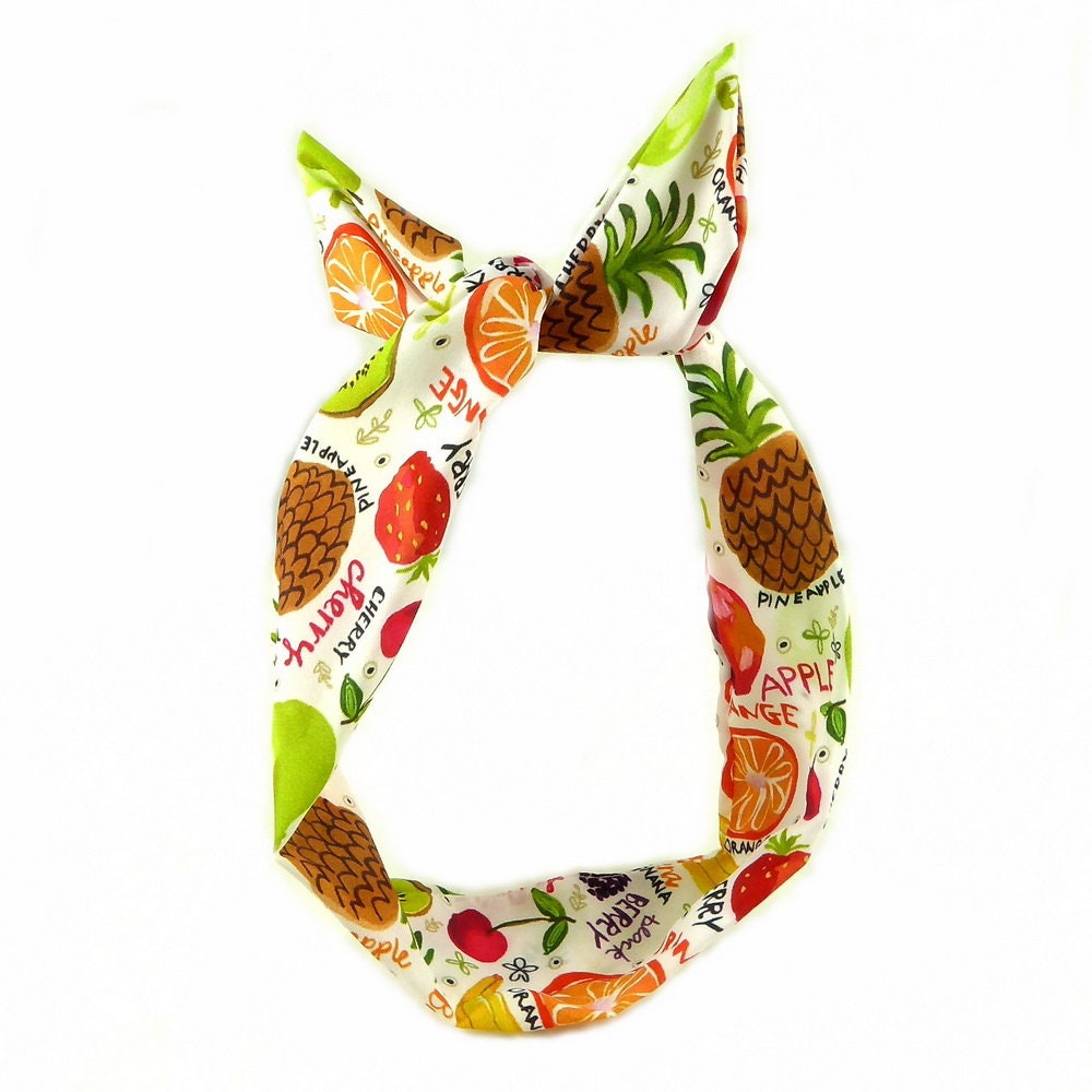 Bandeau headband cheveux imprimé fruit