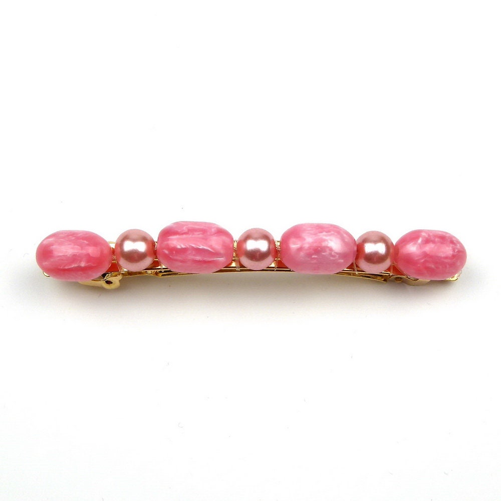 Barrette cheveux perles 8cm