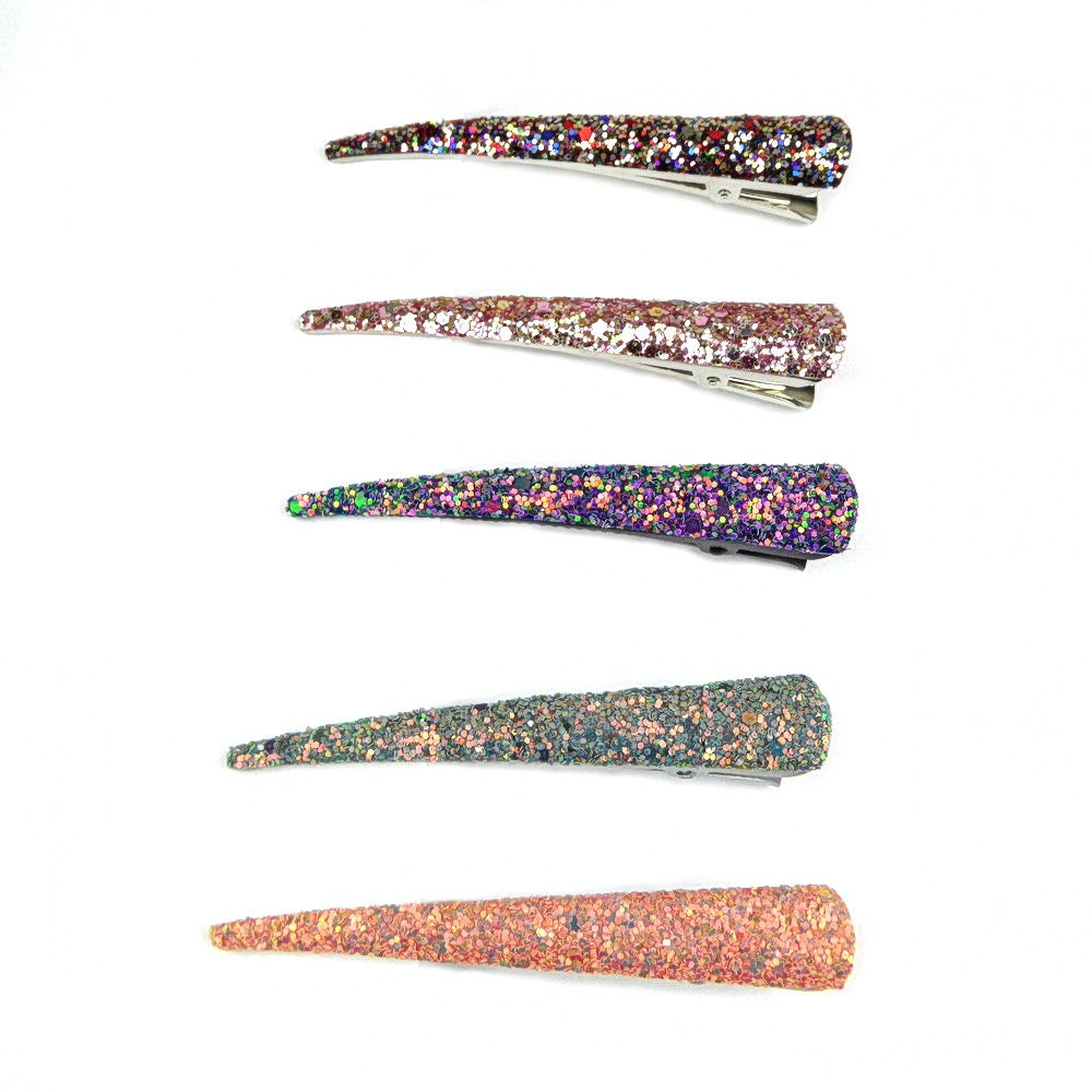 Grande pince cheveux concorde 10.5cm paillette - rose