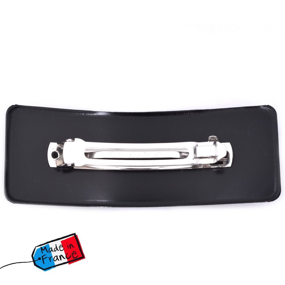 Grande barrette cheveux classique rectangulaire Made in France 12cm