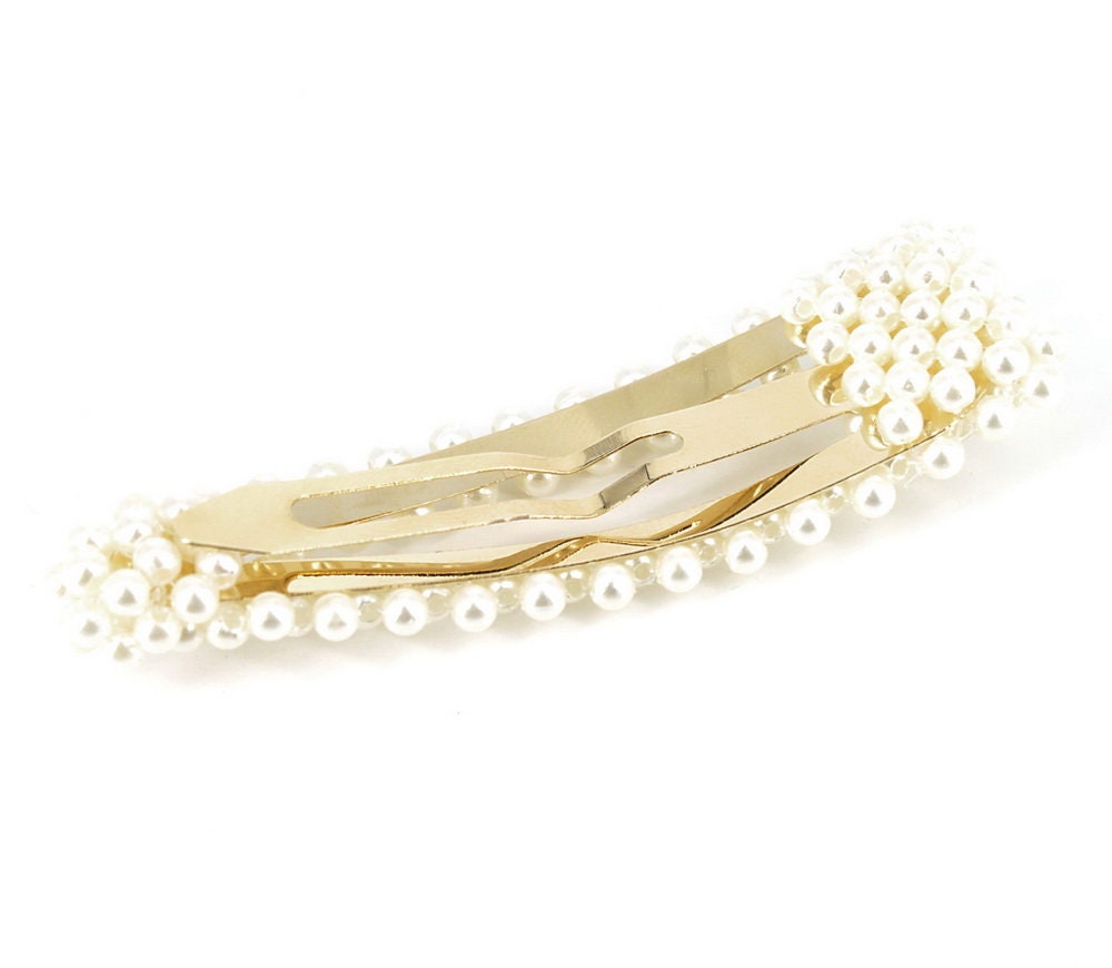 Barrette cheveux perles clic clac, qualité premium