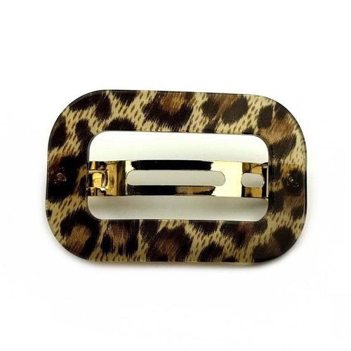 Barrette Cheveux Ajourée Léopard 7cm