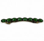 Barrette cheveux avec perles à facette vintage vert 7cm