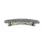 Barrette cheveux 9cm acétate fait main paillette argent