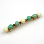 Barrette Cheveux 8cm Perles Fantaisie turquoise