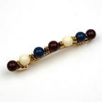 Barrette Cheveux 8cm Perles Fantaisie Noir