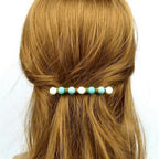 Barrette Cheveux 8cm Perles Fantaisie turquoise