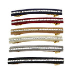 Barrette Cheveux Longue 9.5cm Velours Chaine Strass