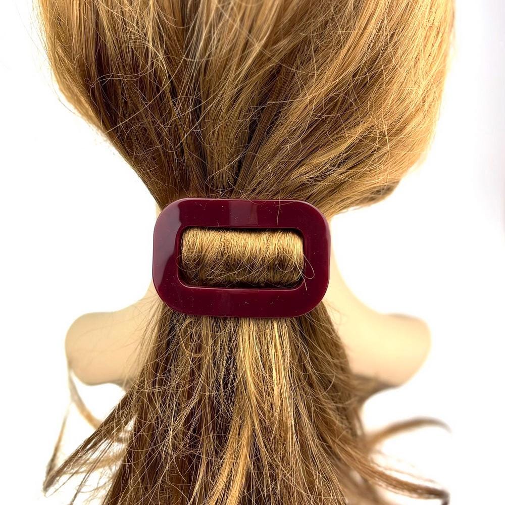 Barrette Cheveux Ajourée Acétate 7cm Fait Main bordeaux