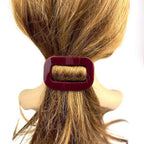 Barrette Cheveux Ajourée Acétate 7cm Fait Main bordeaux