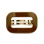 Barrette Cheveux Ajourée Acétate 7cm marron Fait Main - Monture Dorée