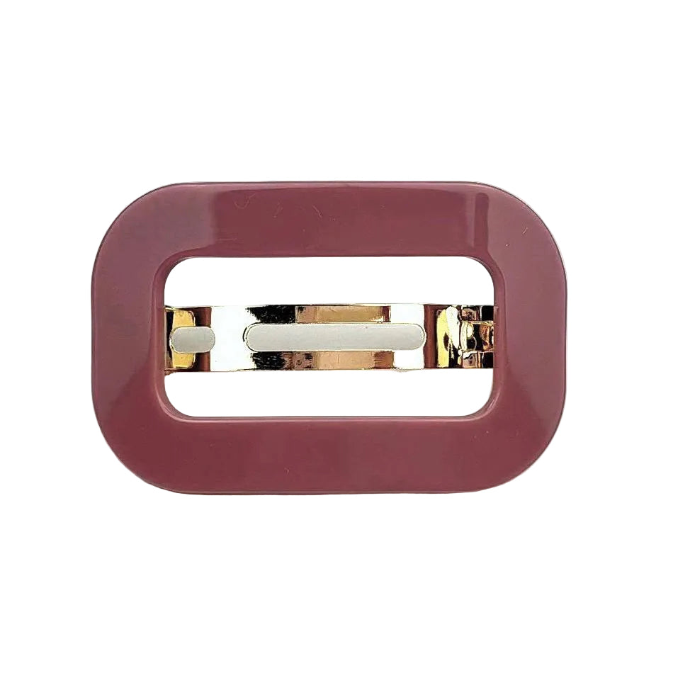 Barrette Cheveux Ajourée Acétate 7cm Fait Main vieux rose - Monture Dorée