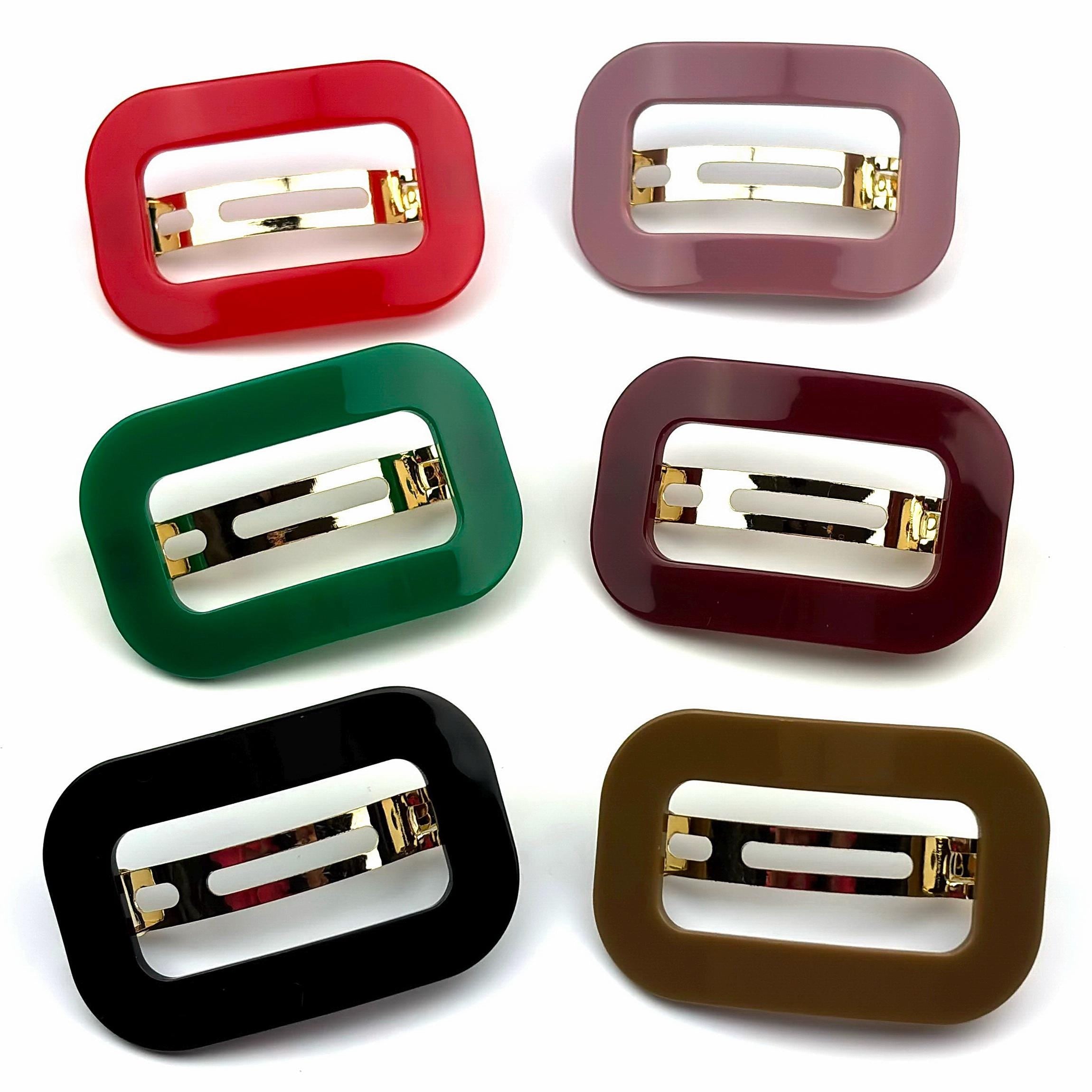Barrette Cheveux Ajourée Acétate 7cm Fait Main - Monture Dorée