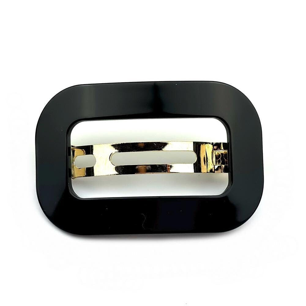 Barrette Cheveux Ajourée Acétate 7cm Fait Main noir