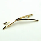 Barrette Cheveux Longue Croix 13cm Métal Doré cheveux fins