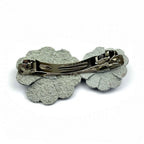 Barrette Cheveux Cuir 2 Fleurs 7,5cm cheveux fins