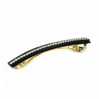 Barrette Cheveux Longue 9.5cm Velours Chaine Strass noir