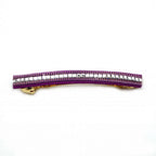 Barrette Cheveux Longue 9.5cm Velours  Violet Chaine Strass