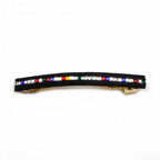 Barrette Cheveux Longue 9.5cm Velours noir Chaine Strass