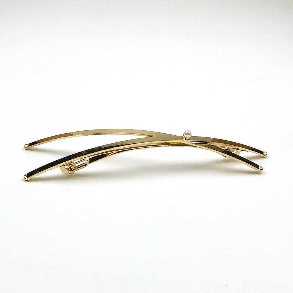 Barrette Cheveux Longue Croix 13cm Métal Doré 