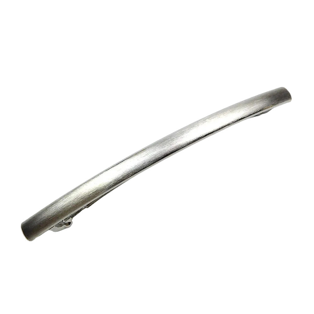 Barrette Cheveux Longue Métal Brossé argent 12,6cm