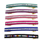 Barrette Cheveux Longue 9.5cm Velours Chaine Strass