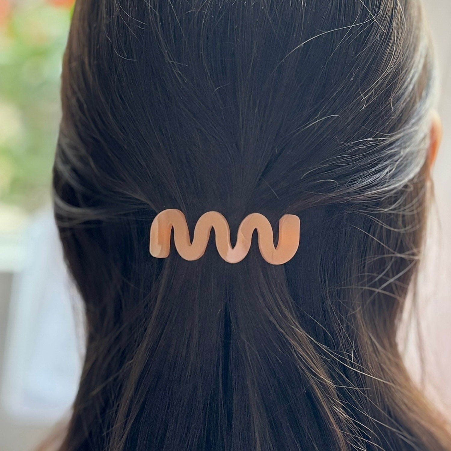 Barrette Cheveux Ondulée 6cm Acétate Fait Main