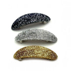 Barrette Cheveux Ovale Incurvée Paillettes 9cm