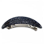 Barrette Cheveux Ovale incurvée 9cm Paillettes gris