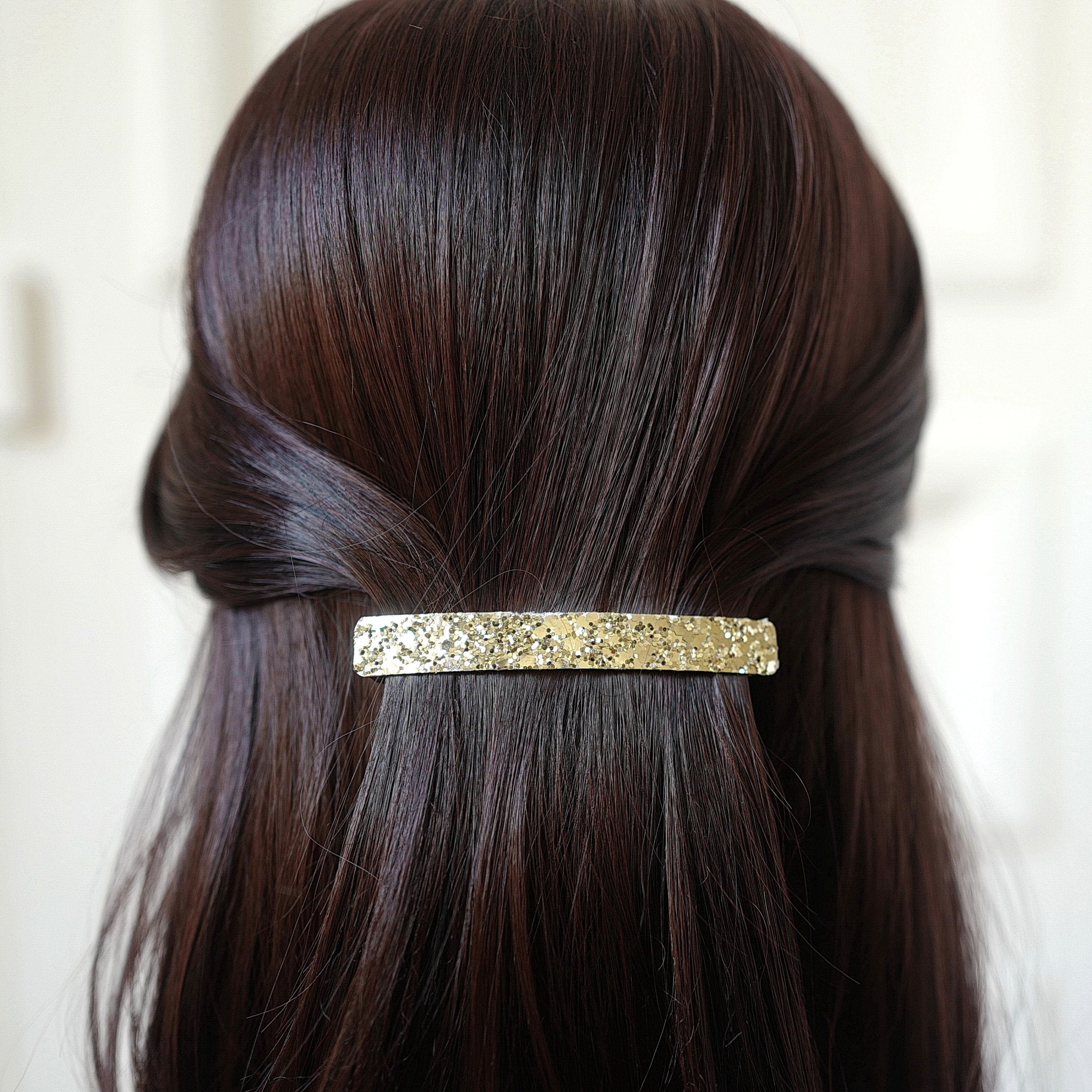 Barrette Cheveux Paillettes Glitter 8,5cm, cheveux fins